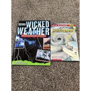 Set of 2 Weather books Wicked Weather and Wild Weather Hurricanes